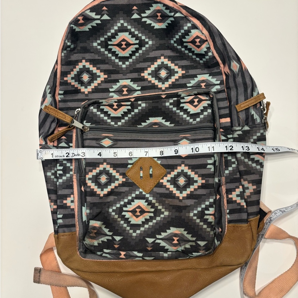 BACKPACK BOOK BAG 20” LONG X 14 1/2” WIDE
SOUTHWESTERN THEME PATTERN 3 POUCHES
